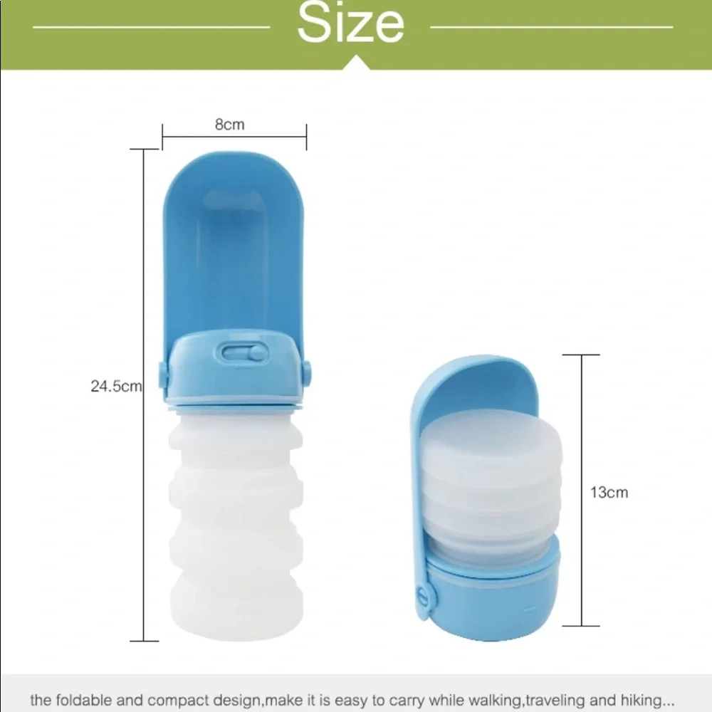Pet expandable silicone water bottle